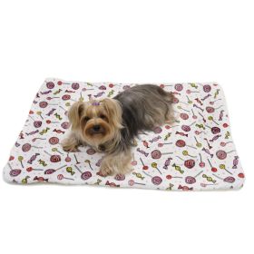 Ultra Soft Minky/Plush Sweet Candies Blanket (Color: Blue, size: One Size)