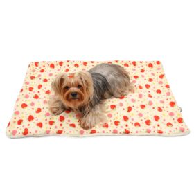 Yummy Strawberry Fleece/Plush Blanket (Color: Green, size: One Size)